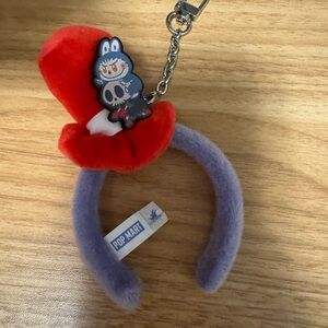 Popmart labubu and doll headband keychain